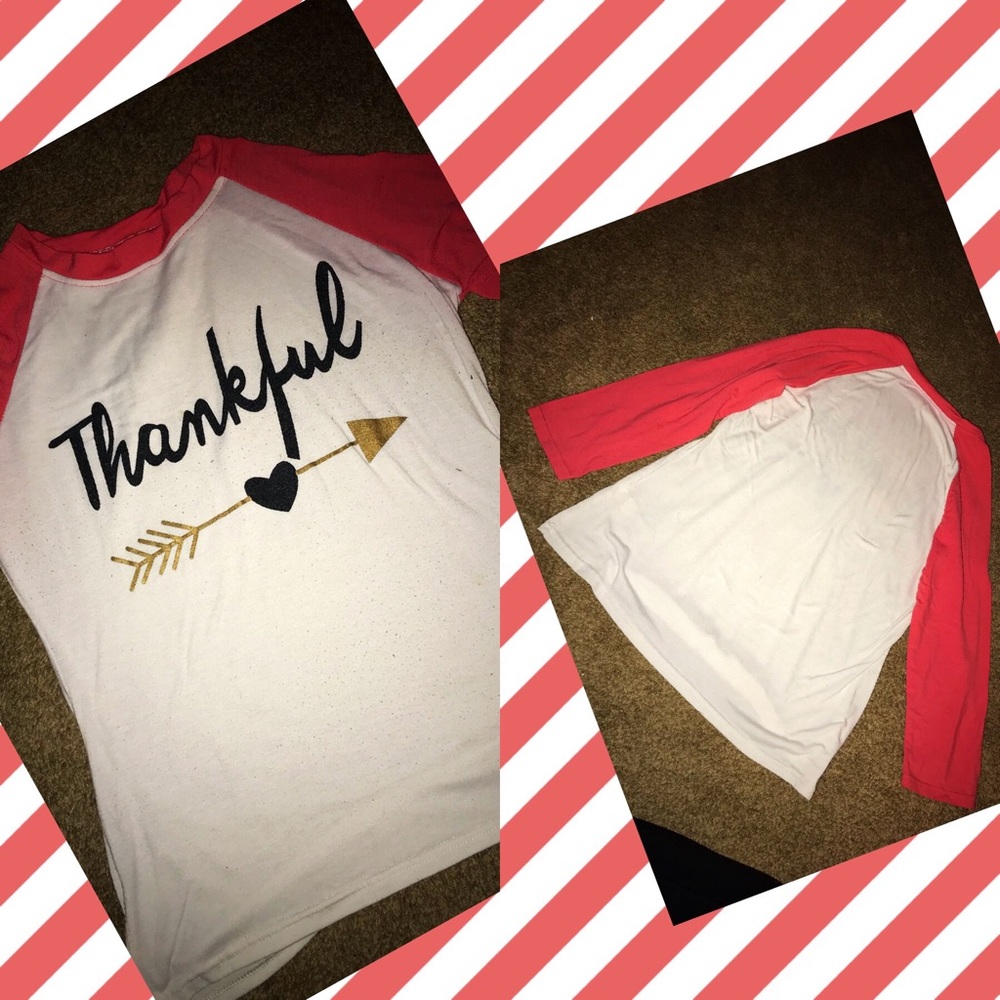 3/4 Sleeve Raglin T Shirt - Thankful